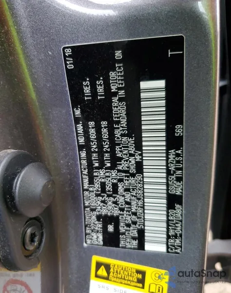 2018 Toyota Highlander Se z USA, uszkodzony, nr VIN 5TDJZRFH6JS828290